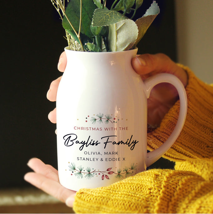 Personalised Christmas Flower Jug