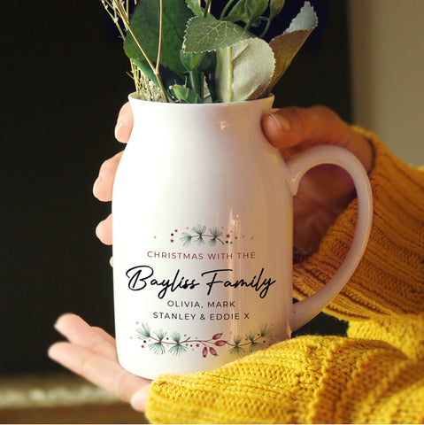 Personalised Christmas Flower Jug