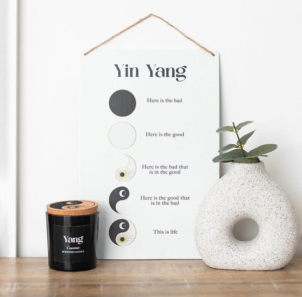 Yin Yang Hanging Metal Sign