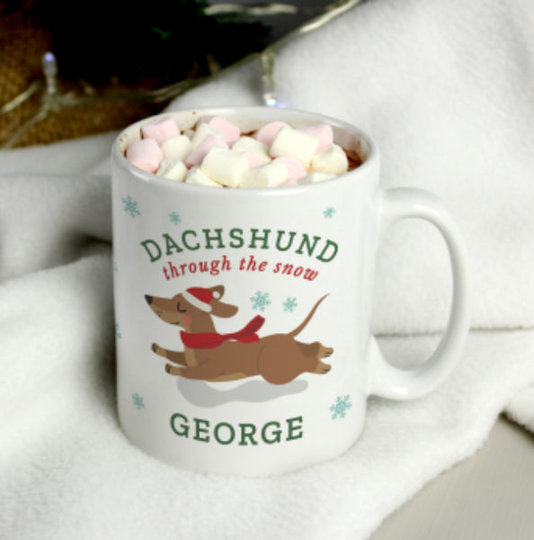 Personalised Dachshund Through... Christmas Mug