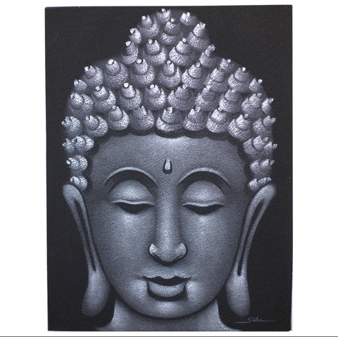 Grey Buddha Canvas