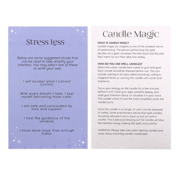 Pack Of 12 Stress Less Spell Candles