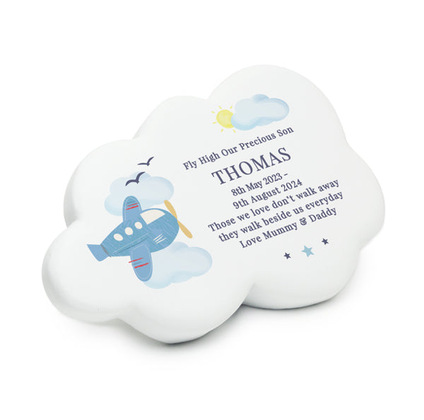 Personalised Plane Resin Memorial Cloud