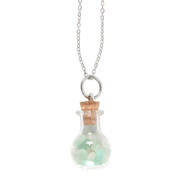 Luke Green Aventurine Crystal Chip Potion Bottle Necklace