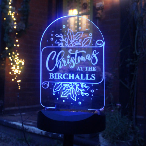 Personalised Family Christmas Outdoor Solar Light