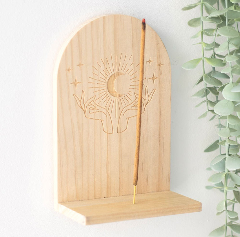 Natural Mystical Hands Incense Holder Shelf