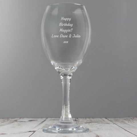 Personalised Any Message Wine Glass