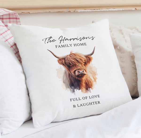 Personalised Highland Cow Cushion