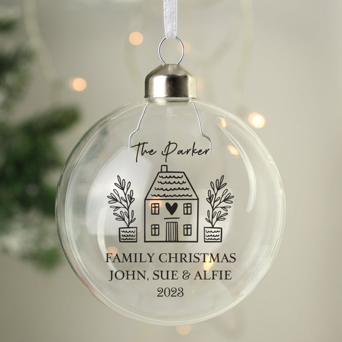 Personalised Home Glass Bauble