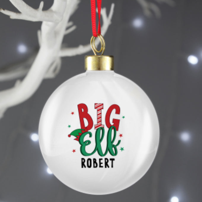 Personalised Big Elf Bauble