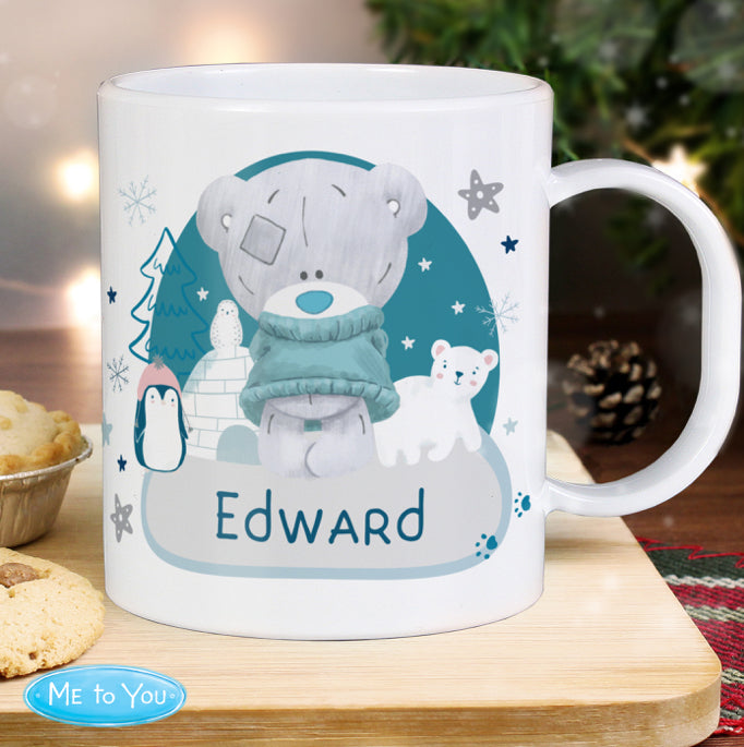 Personalised Winter Explorer Tiny Tatty Teddy Plastic Mug