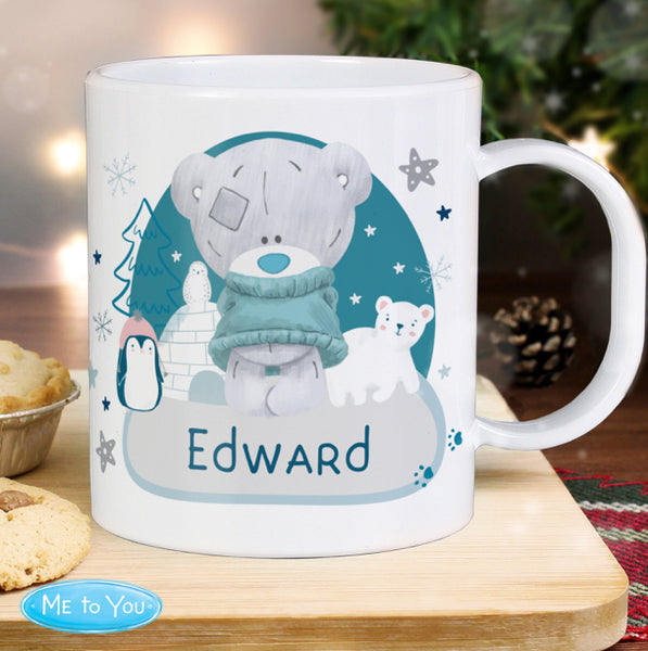 Personalised Winter Explorer Tiny Tatty Teddy Plastic Mug