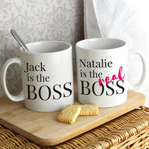 Personalised The Real Boss Mug Set