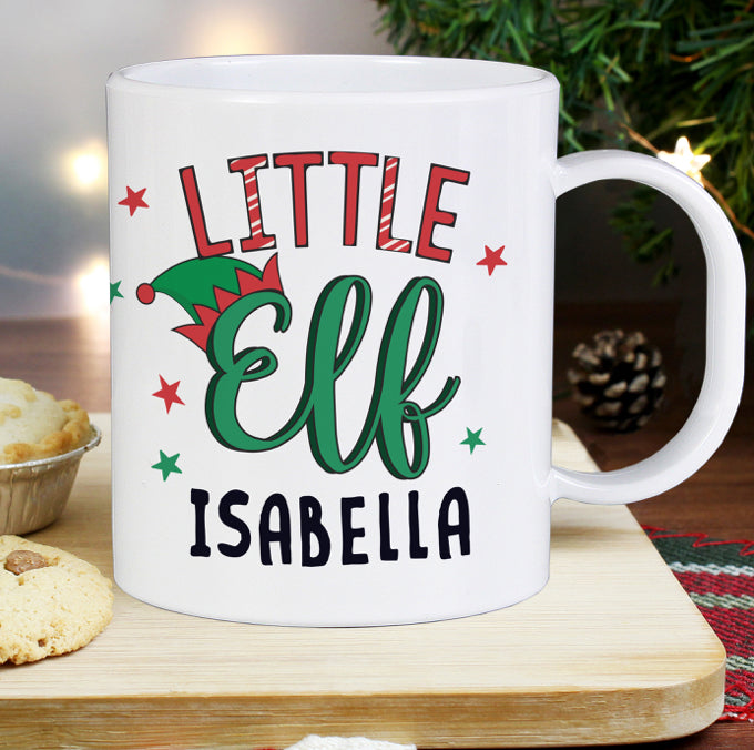 Personalised Little Elf Plastic Mug