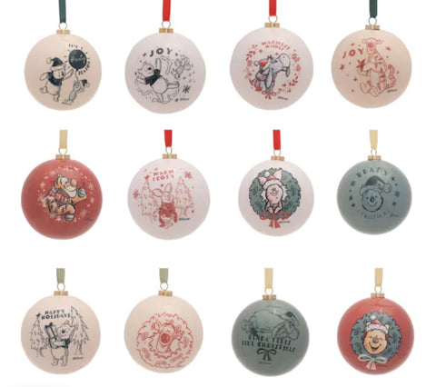 Set Of 12 Winnie The Pooh Baubles