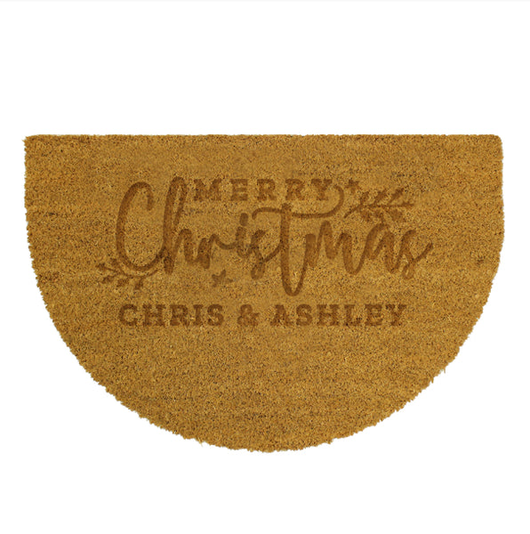 Personalised Christmas Half Moon Indoor Doormat