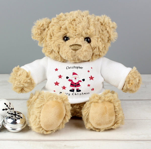 Personalised Spotty Santa Teddy Bear