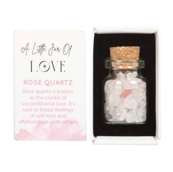 Jar Of Love Rose Quartz Crystal In A Matchbox