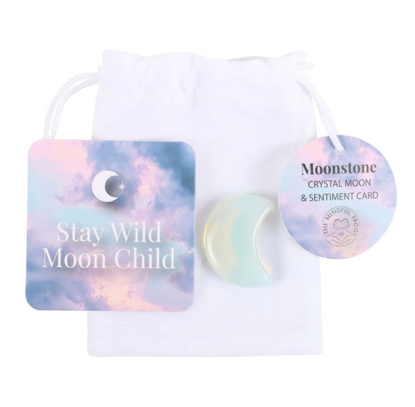 Stay Wild Moonstone Crystal Moon In A Bag