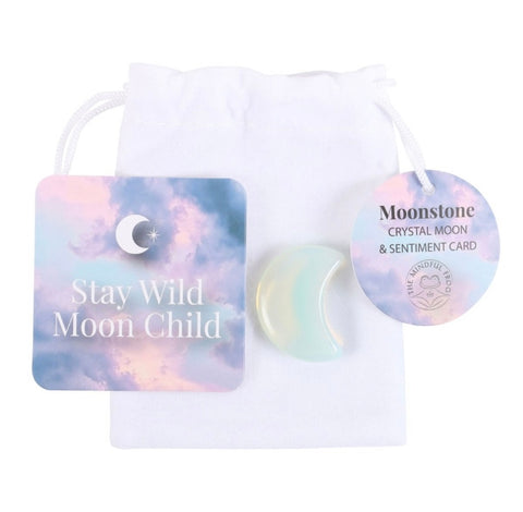 Stay Wild Moonstone Crystal Moon In A Bag
