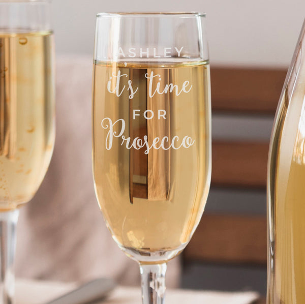 Personalised 'It's Time for Prosecco' Flute