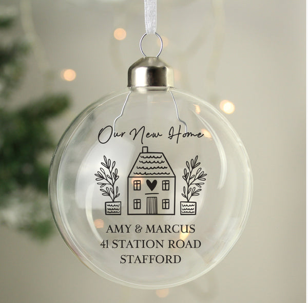 Personalised Home Glass Bauble