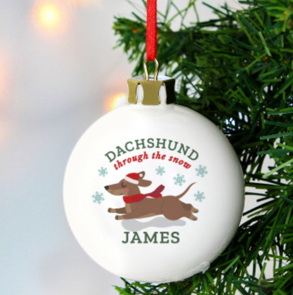 Personalised Dachshund Through... Bauble