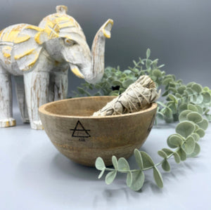 Four Elements Wooden Smudge and Ritual Offerings Bowl