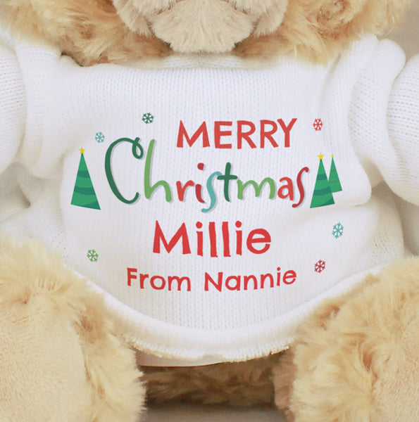 Personalised Merry Christmas Teddy Bear