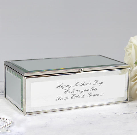 Personalised Any Message Mirrored Jewellery Box