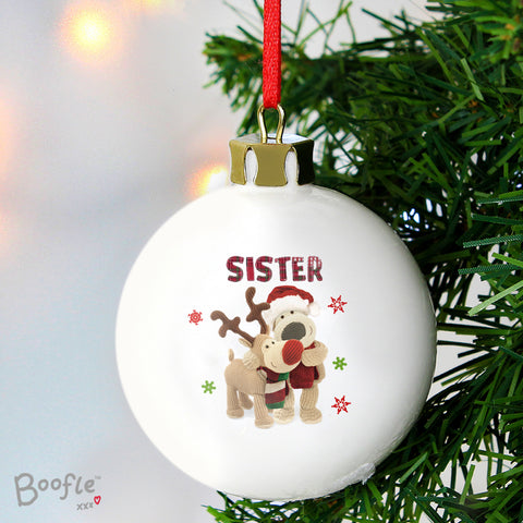 Personalised Boofle Christmas Reindeer Bauble