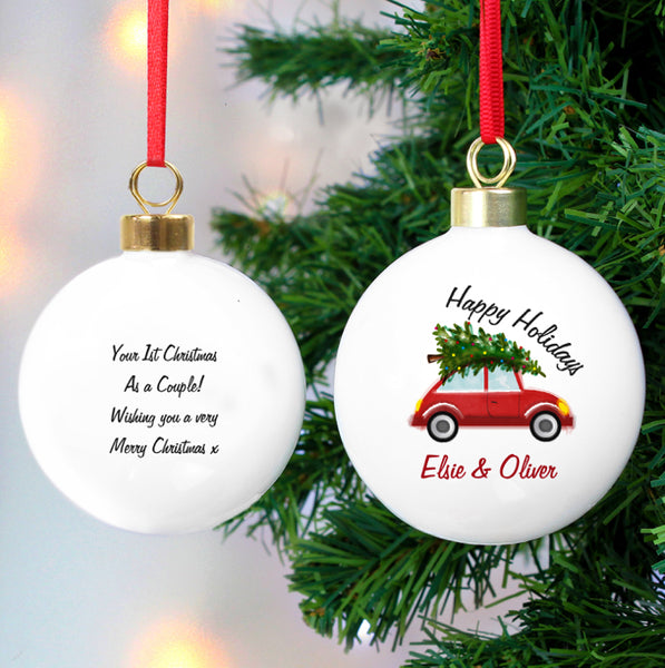 Personalised 'Driving Home For Christmas' Bauble