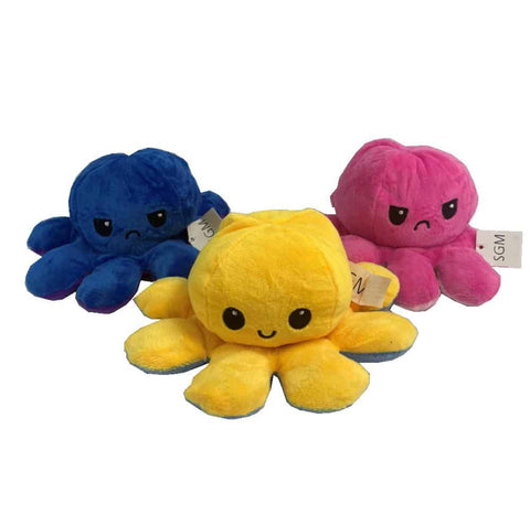 Plush Reversable Octopus Happy/Sad Sensory Toy