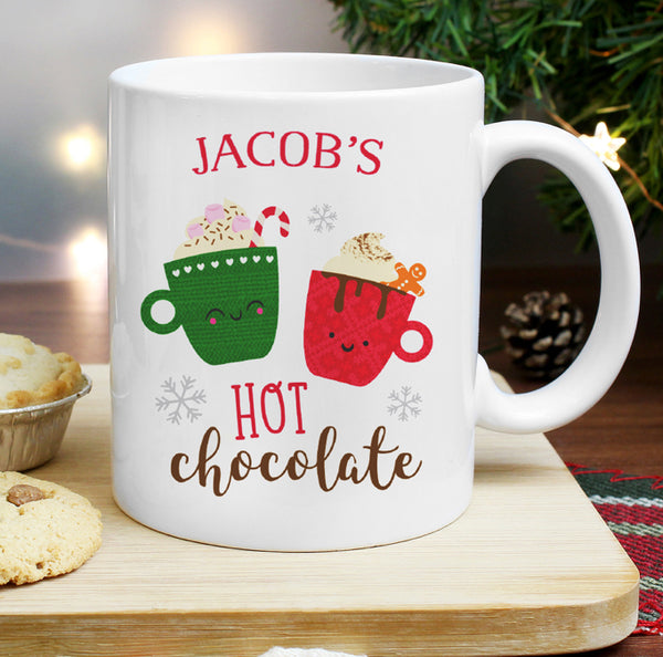 Personalised Cute Christmas Hot Chocolate Mug