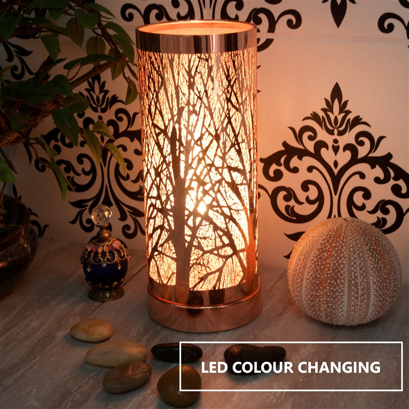 Rose Gold Tree Colour Changing Aroma Lamp