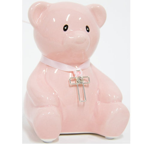 Pink Teddy Money Bank