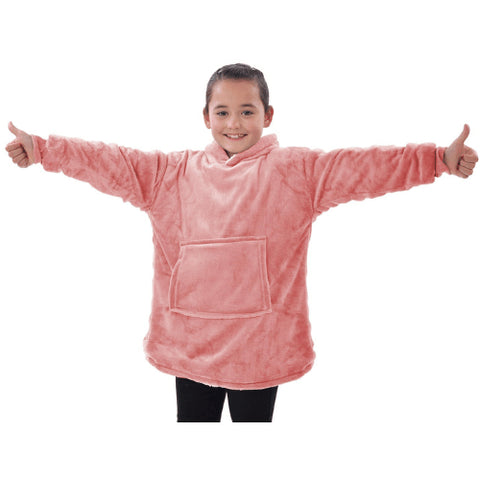 Children’s Eskimo Reversible Sherpa Hoodie Blanket - Pink