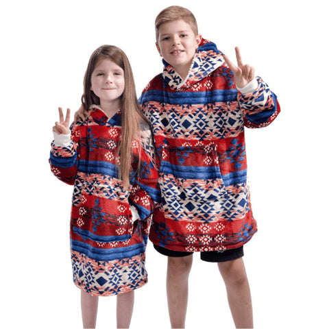 Children’s Hip Design Reversible Sherpa Hoodie Blanket