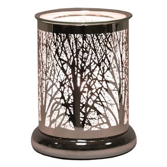 Tree Silhouette White/Silver Touch Sensitive Aroma Lamp
