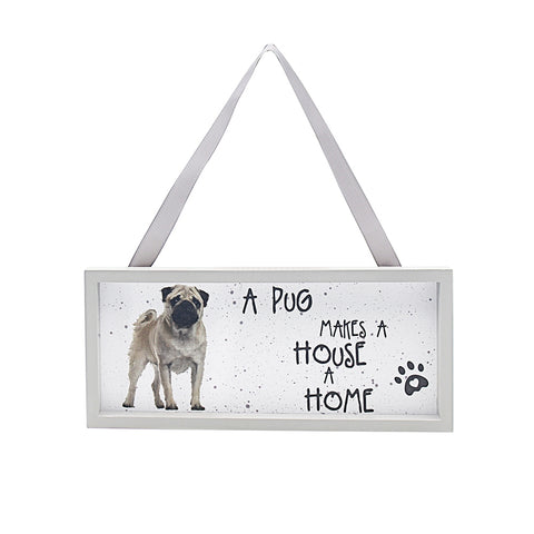 Pug Hanging Dog Plaque