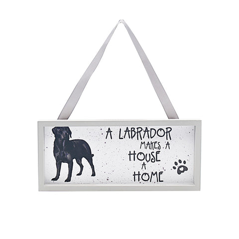 Black Labrador Hanging Dog Plaque