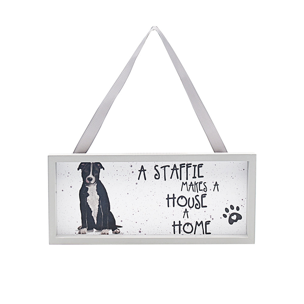 Staffie Hanging Dog Plaque