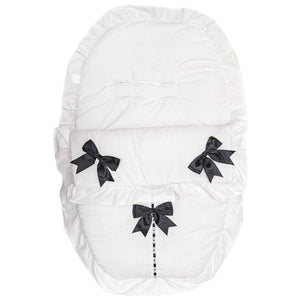 White/Black Car Seat Footmuff/Coseytoes