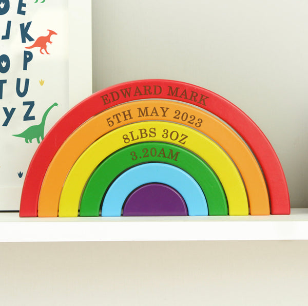 Personalised Wooden Rainbow Stacker
