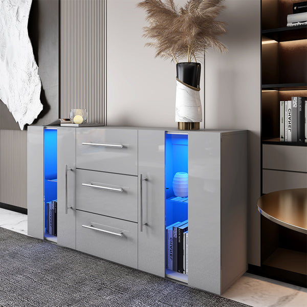 Grey High Gloss Side Cabinet
