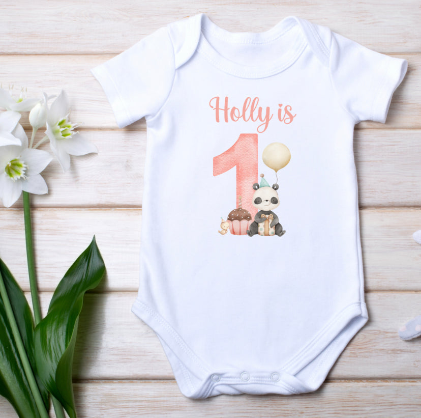 Personalised Girls First Birthday Vest