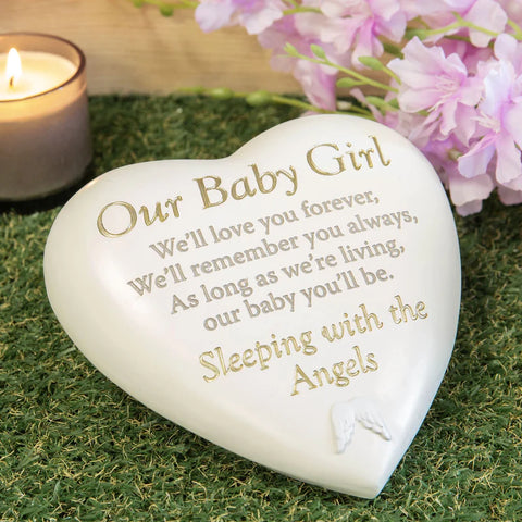 Our Baby Girl Graveside Heart Plaque