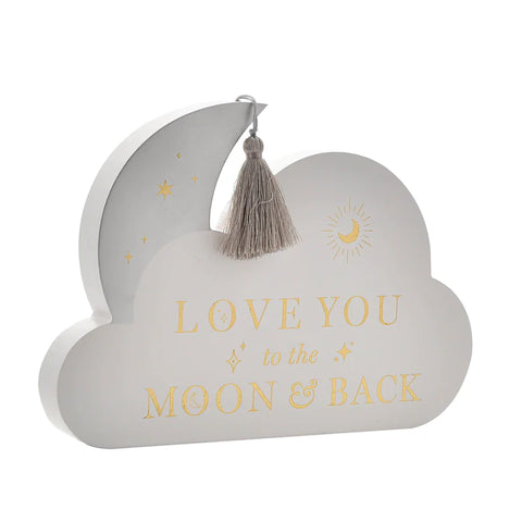“Love You” Moon & Cloud Plaque