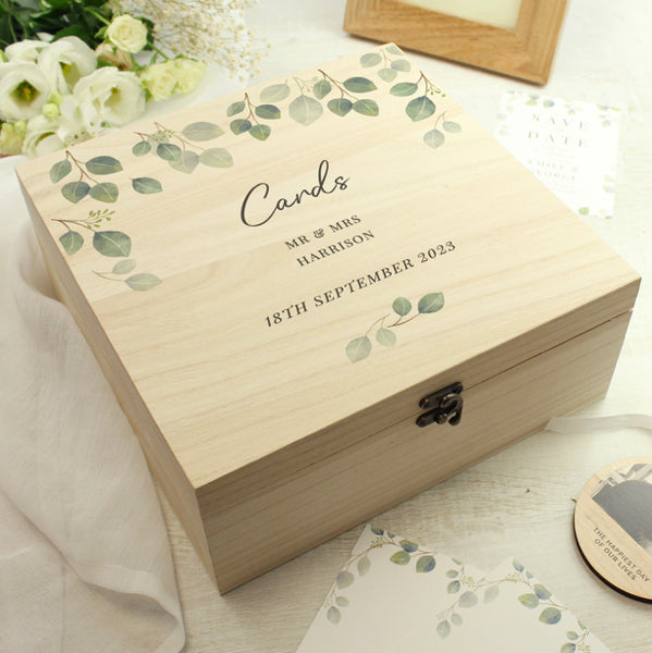 Personalised Botanical Wooden Keepsake Box