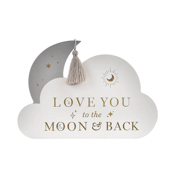 “Love You” Moon & Cloud Plaque